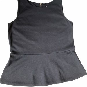 Ann Taylor Loft Sleeveless Peplum SP Black Top